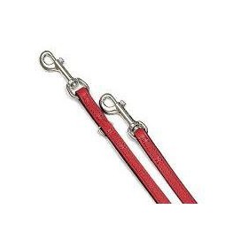 Laisse Cuir Cousue rouge