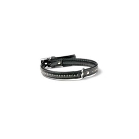 Collier similicuir avec strass noir